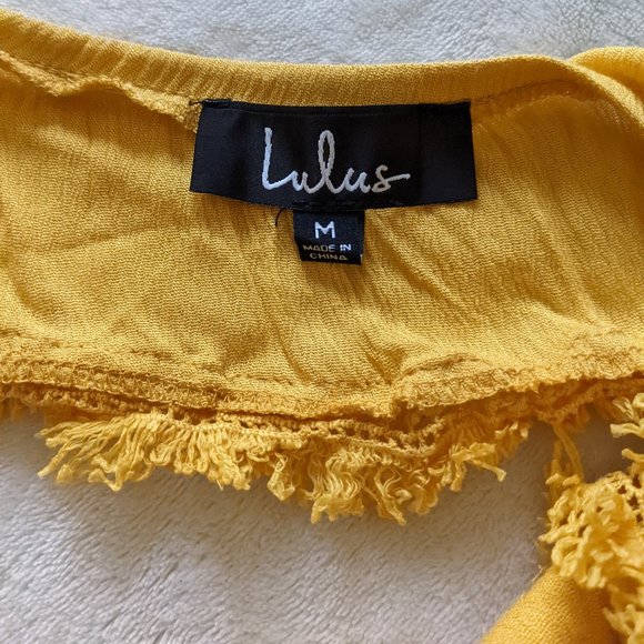 Lulus Open Back Yellow Bohemian Dress - Picture 4 of 4